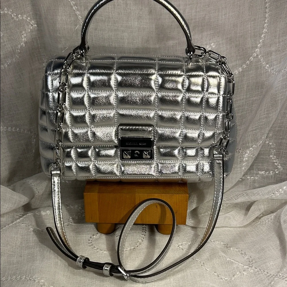 NWT Michael Kors leather quilted satchel Tribeca